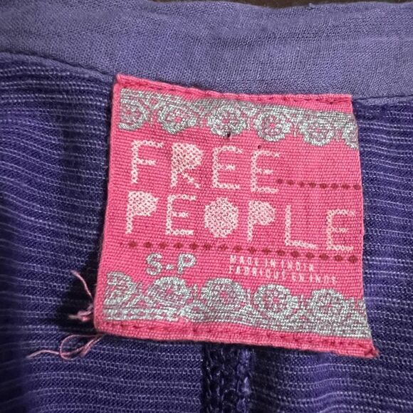 Y2K Free People purple sequin embellished v neck high-low size S tank top - Picture 6 of 6